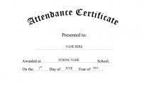 Attendance Certificate Template Word 9