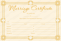 Blank Marriage Certificate Template 4