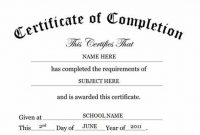 Free Certificate Of Completion Template Word 7