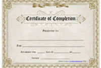 Free Certificate Of Completion Template Word 8