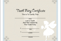 Free tooth Fairy Certificate Template 3