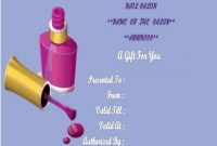 Nail Gift Certificate Template Free 9