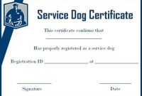 Service Dog Certificate Template