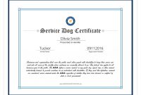 Service Dog Certificate Template 3