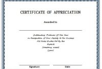 Template for Certificate Of Appreciation In Microsoft Word