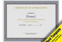 Template for Certificate Of Appreciation In Microsoft Word4