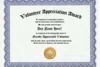 Volunteer Award Certificate Template 1