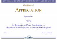 Formal Certificate Of Appreciation Template