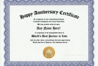 Anniversary Certificate Template Free 8