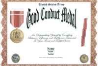 Army Good Conduct Medal Certificate Template 10