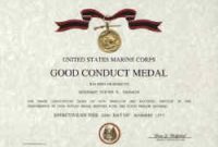 Army Good Conduct Medal Certificate Template 2