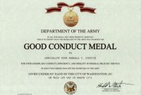 Army Good Conduct Medal Certificate Template 5