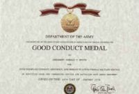 Army Good Conduct Medal Certificate Template 6