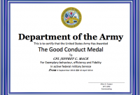 Army Good Conduct Medal Certificate Template 7