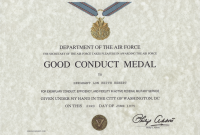 Army Good Conduct Medal Certificate Template 8