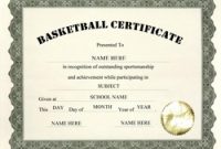 Basketball Camp Certificate Template 6