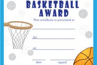 Basketball Certificate Template 2