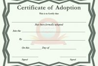 Blank Adoption Certificate Template 2