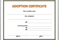 Blank Adoption Certificate Template 7