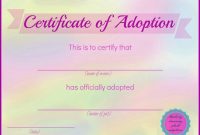 Blank Adoption Certificate Template 8