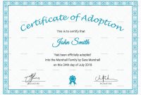Blank Adoption Certificate Template 9