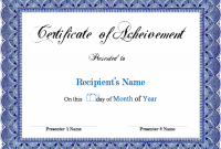 Blank Award Certificate Templates Word 2