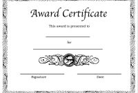 Blank Award Certificate Templates Word