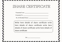 Blank Share Certificate Template Free 2
