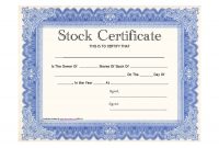 Blank Share Certificate Template Free 4