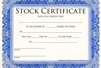 Blank Share Certificate Template Free 6