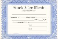 Blank Share Certificate Template Free 9