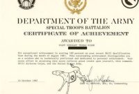 Certificate Of Achievement Army Template 6