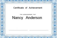 Certificate Of Achievement Template Word 11