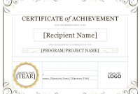 Certificate Of Achievement Template Word 6