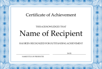 Certificate Of Achievement Template Word 7