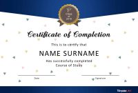 Certificate Of Completion Free Template Word 12