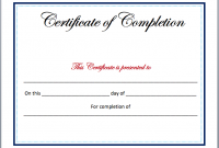 Certificate Of Completion Free Template Word 2