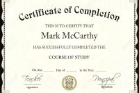 Certificate Of Completion Free Template Word 7