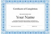 Certificate Of Completion Free Template Word 8