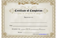 Certificate Of Completion Template Free Printable 2