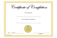 Certificate Of Completion Template Free Printable 6
