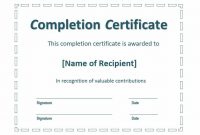 Certificate Of Completion Template Word 13