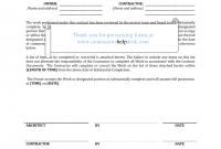 Certificate Of Substantial Completion Template 4