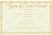 Certificate For Years Of Service Template