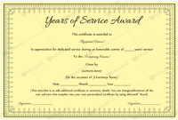 Certificate for Years Of Service Template 11
