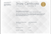 Corporate Share Certificate Template 6