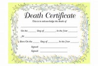 Fake Death Certificate Template 3