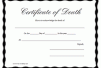 Fake Death Certificate Template 8