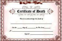 Fake Death Certificate Template For Free