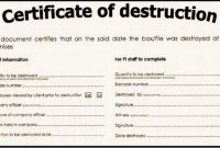 Free Certificate Of Destruction Template 3
